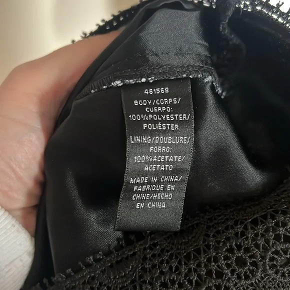 Jill Jill Stuart Classic Black and White Lace Striped Shift Dress 3/4 Sleeves 14 - Picture 12 of 12